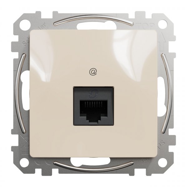 SDD112451 Компьютерная розетка один разъем RJ45 5E UTP бежевый Sedna Design Schneider Electric