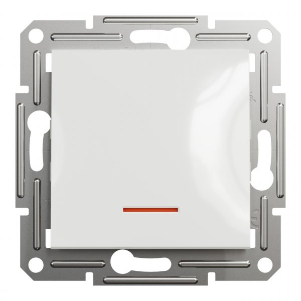 EPH1570121 Переключатель одноклавишный с подсветкой без рамки белый Asfora Schneider Electric