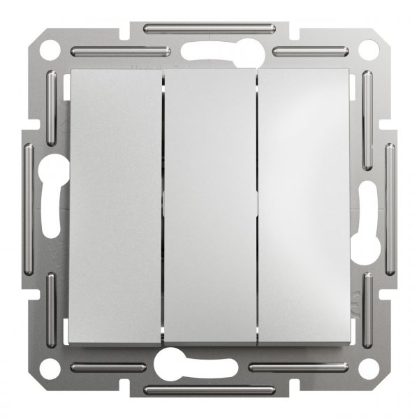 EPH2100161 Трьохклавішний вимикач алюміній Asfora Schneider Electric