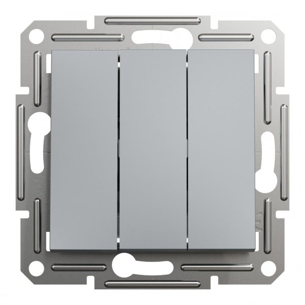 EPH2100162 Трьохклавішний вимикач сталь Asfora Schneider Electric