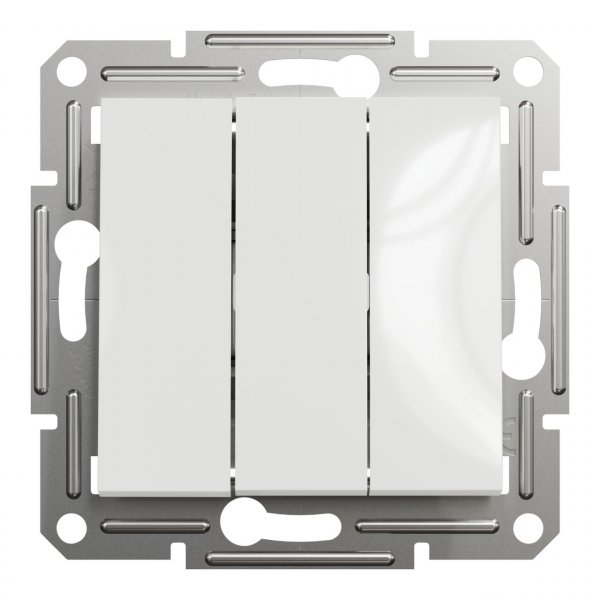 EPH2170121 Трьохклавішний вимикач без рамки білий Asfora Schneider Electric