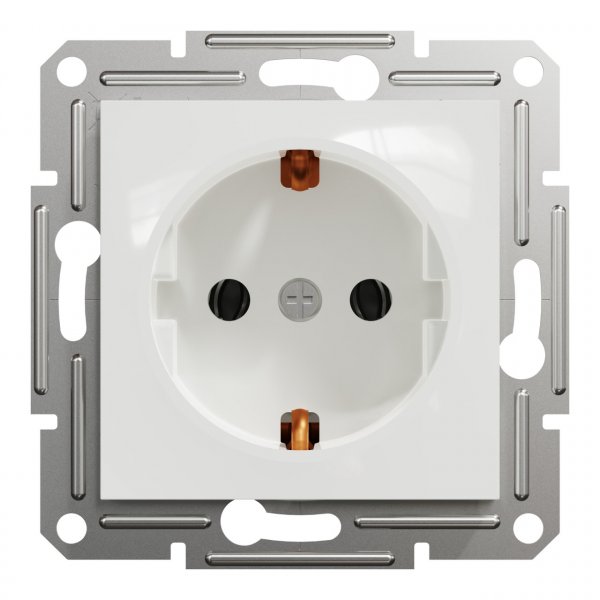 EPH2970121 Розетка с заземлением без рамки белый Asfora Schneider Electric