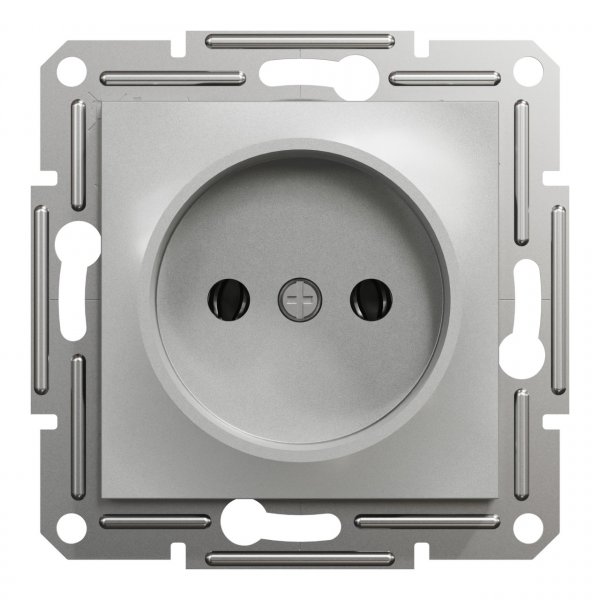 EPH3000161 Розетка без заземления алюминий Asfora Schneider Electric
