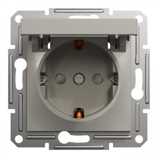 EPH3100169 Розетка з кришкою з заземленням бронза Asfora Schneider Electric