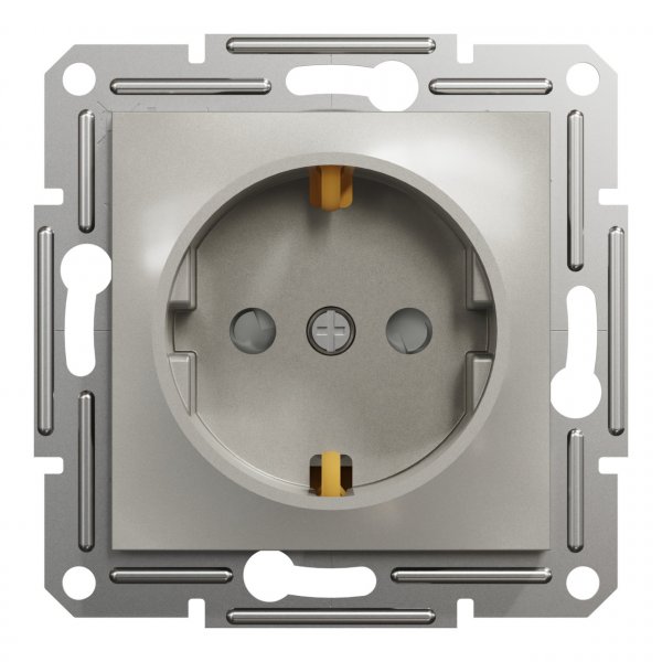 EPH2900269 Розетка с заземлением с защитными шторками бронза Asfora Schneider Electric