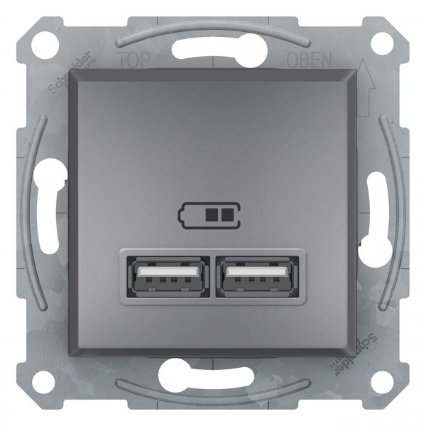 EPH2700262 USB розетка 2,1A сталь Asfora Schneider Electric