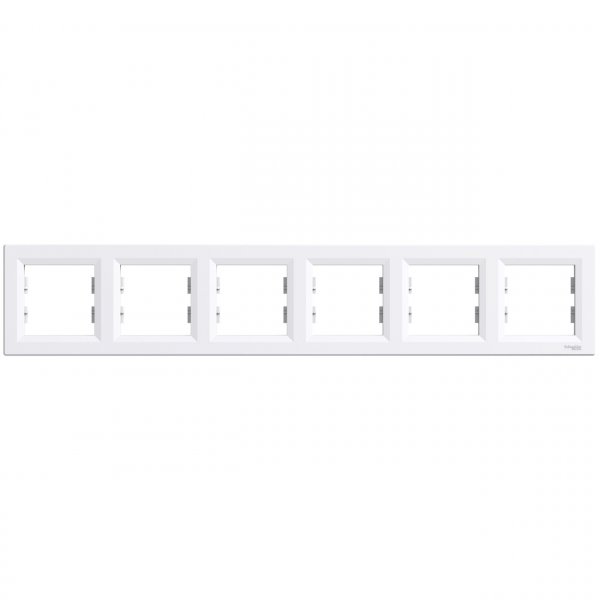 EPH5800621 Рамка шестиместная горизонтальная белая Asfora Schneider Electric