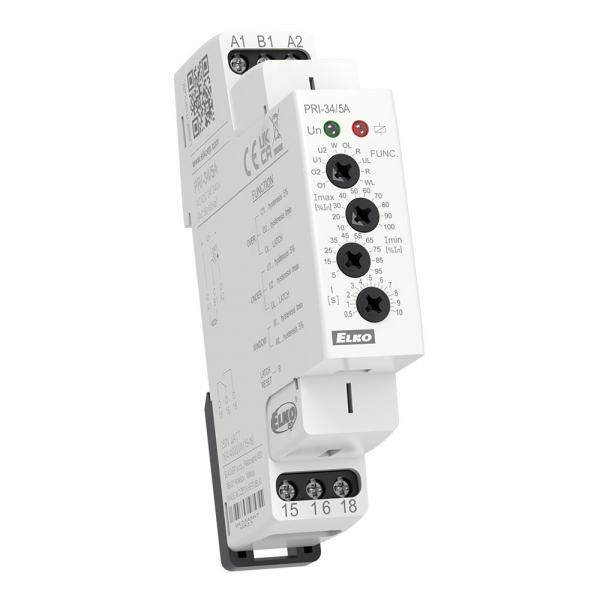 Многофункциональное реле контроля тока PRI-34/16A AC/DC 24-240V ELKOep