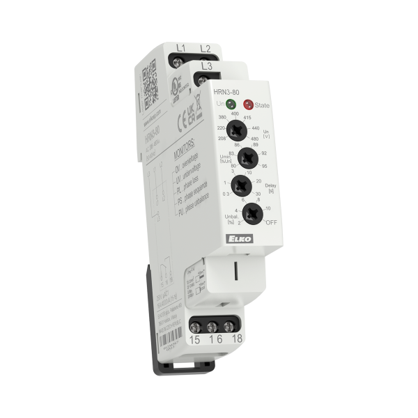 Реле контроля напряжения с выбираемым диапазоном HRN-3-80 AC 3 x 208 - 480V ELKOep