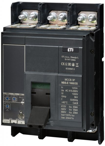 Автоматический выключатель ETI 4673172 NBS-E 1600/3S 1250A (50kA, (0.4-1)In/(1.5-10)Ir) 3P