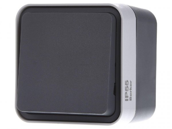 50453525 Кнопка IP55, серая, 10АX/250В W.1 Berker