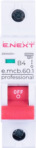 P041004 Модульний автоматичний вимикач e.mcb.pro.60.1.B 4 new, 1р, 4А, В, 6кА, new