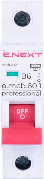 P041006 Модульный автоматический выключатель e.mcb.pro.60.1.B 6 new, 1р, 6А, В, 6кА, new