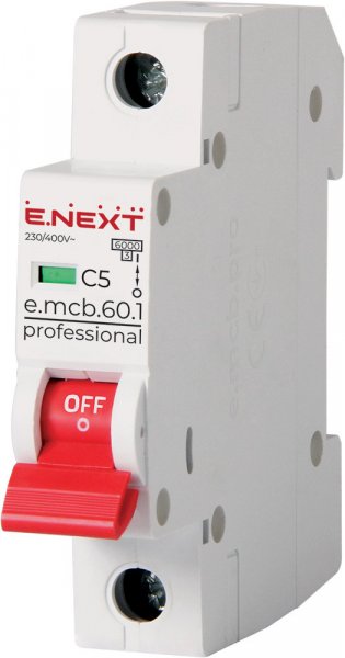 P042005 Модульный автоматический выключатель e.mcb.pro.60.1.C 5 new, 1р, 5А, C, 6кА new