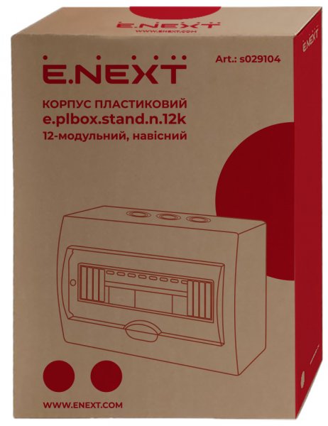 S029102 Корпус пластиковый 8-модульный e.plbox.stand.n.08k, навесной