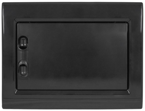 CP32908B Корпус пластиковый на 8 модулей e.plbox.pro.n.08b.black навесной, черный с непрозрачной дверцей IP40