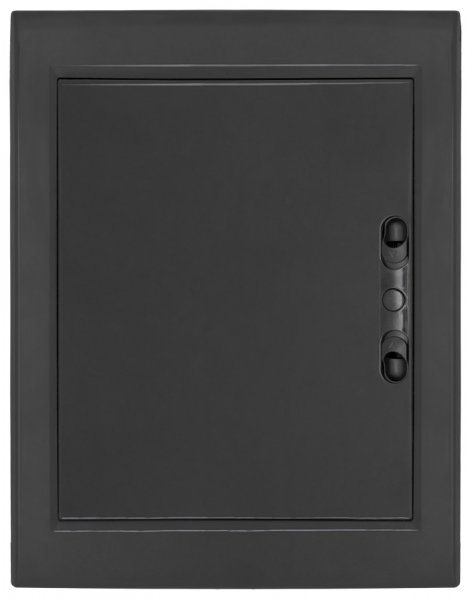 CP12924B Корпус пластиковий на 24 модулів e.plbox.pro.w.24b.black вбудованний, чорний з непрозорими дверцятами IP40