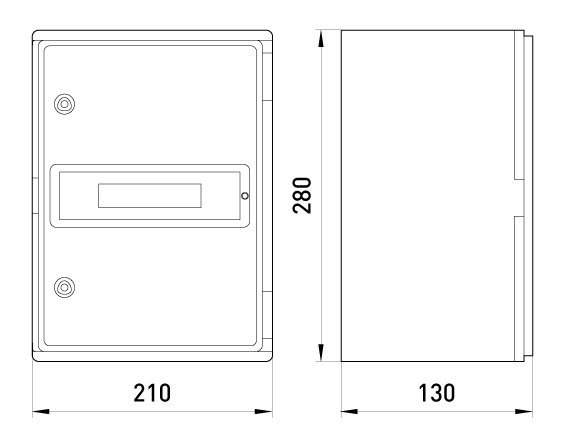 CP5101 Корпус удароміцний з АБС-пластика e.plbox.210.280.130.8m.blank, 210х280х130мм, IP65 з панеллю під 8 модулів
