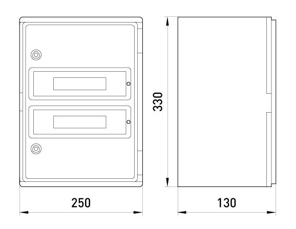 CP5102 Корпус ударопрочный из АБС-пластика e.plbox.250.330.130.18m.blank, 250х330х130мм, IP65 18 модулей