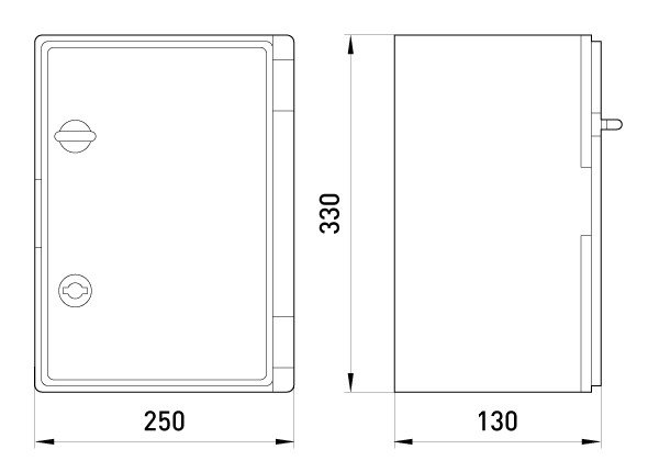 CP5012 Корпус ударопрочный из АБС-пластика e.plbox.250.330.130.tr, 250х330х130мм, IP65 с прозрачной дверцей