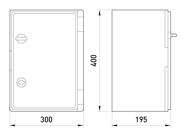 CP5013D Корпус удароміцний з АБС-пластика e.plbox.300.400.195.tr, 300х400х195мм, IP65 з прозорими дверцятами