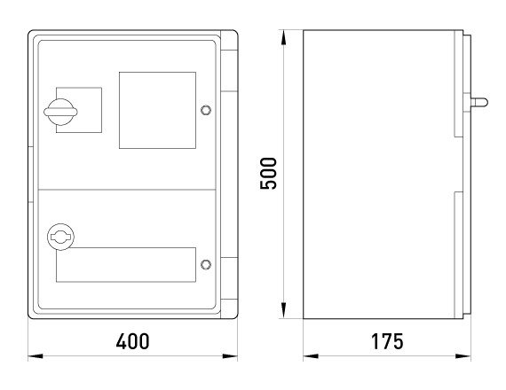 CP5203 Корпус ударопрочный e.plbox.400.500.175.3f.6m.blank, 400х500х175мм, IP65 3-ф счетчик 6 модулей