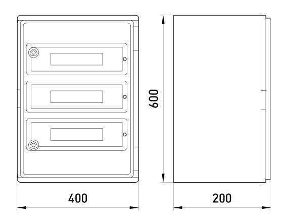 CP5105 Корпус ударопрочный из АБС-пластика e.plbox.400.600.200.60m.blank, 400х600х200мм, IP65 под 60 модулей