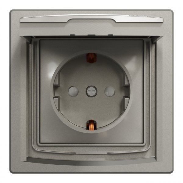 EPH3100369 Розетка з заземленням та зі шторками IP44 бронза Asfora Schneider Electric