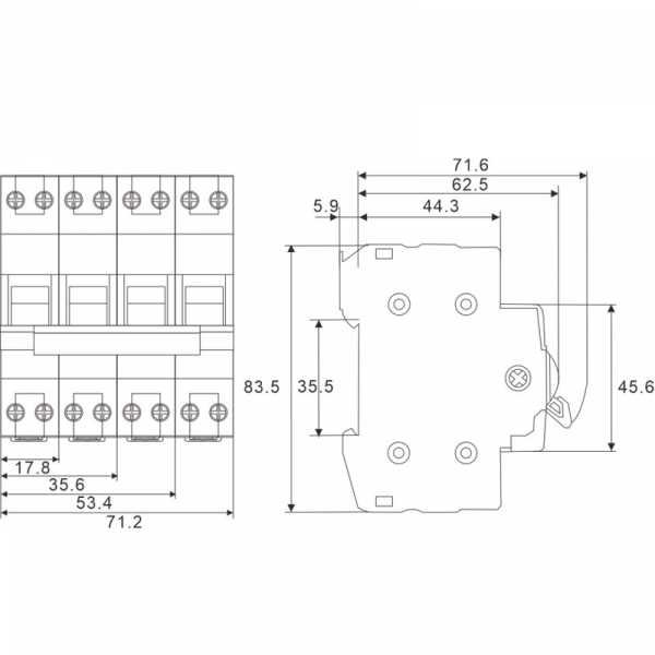 Переключатель нагрузки TSQ7-40 40A 4P (I-0-II) 230B/415B TOSUNLux