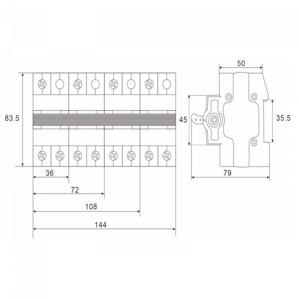 Перемикач навантаження TSQ7-125 100A 3P (І-0-ІІ) 230B TOSUNLux