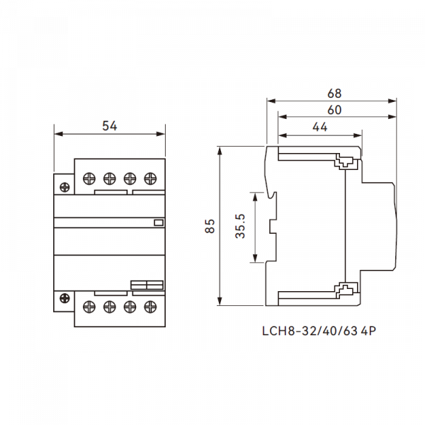 Модульний контактор LCH8-40 40A 4P 3NO+1NC TOSUNLux