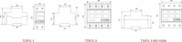 Реле контроля напряжения и тока TDP2-3 63А 3NO 380В TOSUNLux