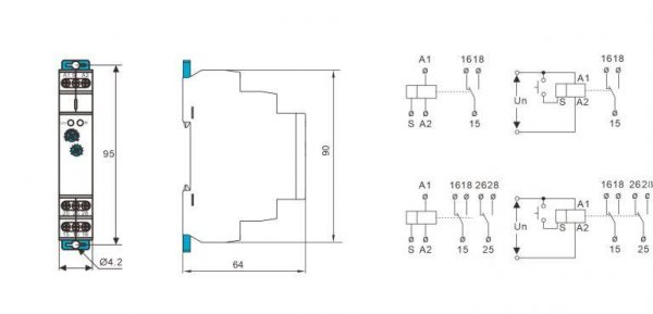 TRT8-A2/A230 реле затримки (ON) 16A AC 230B 2 контактні групи TOSUNLux