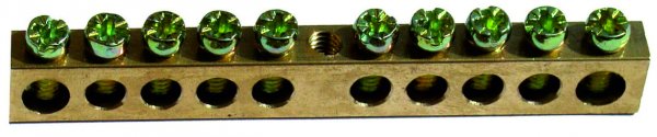Шина нулевая, без изолятора, 6х9, 8 отверстий, до 63А, Electro