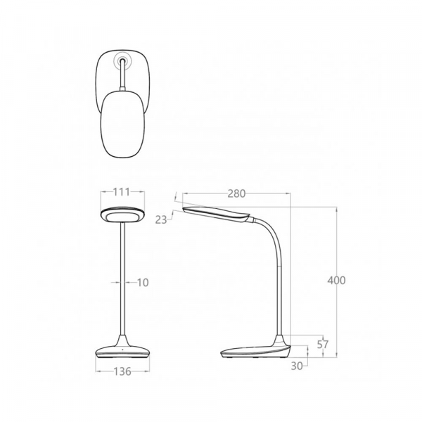 Настольная LED лампа с аккумулятором Ridy Flex-01 белая 000059655