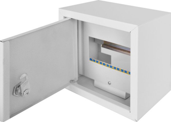 S0100019 Корпус e.mbox.stand.n.06.z металлический, на 6 модулей, навесной, с замком, E.NEXT