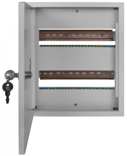 S0100025 Корпус e.mbox.stand.n.24.z металлический, на 24 модуля, навесной, с замком, E.NEXT