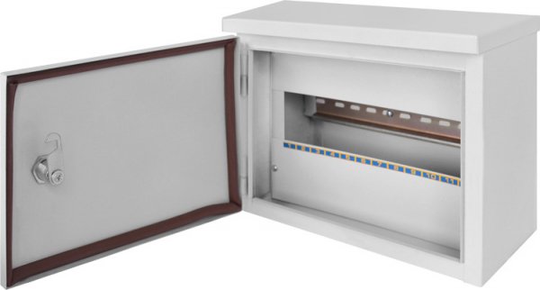 S0100129 Корпус e.mbox.stand.n.12.z металлический, на 12 модулей, герметичный IP54, навесной, с замком, E.NEXT