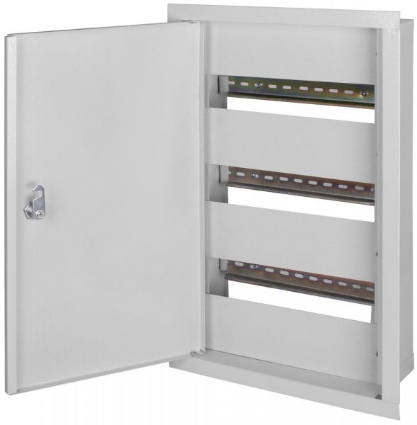 S0100026 Корпус e.mbox.stand.w.36.z металлический, на 36 модулей, встраиваемый, с замком, E.NEXT