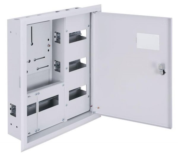 P0100227 Корпус учета металлический e.mbox.pro.w.f3.27 IP31 встраиваемый под 3ф счетчик, 27 модулей