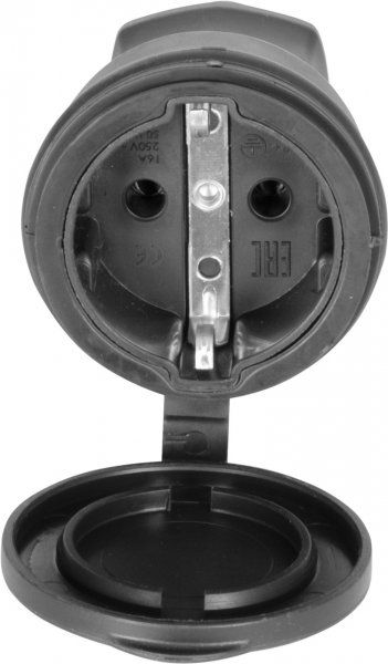 S9100024 Розетка переносна з захисною кришкою каучукова e.socket.rubber.029.16, з з/к, 16А E.NEXT