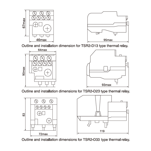 Реле електротеплове TSR2-D3357 37-50А TOSUNLux