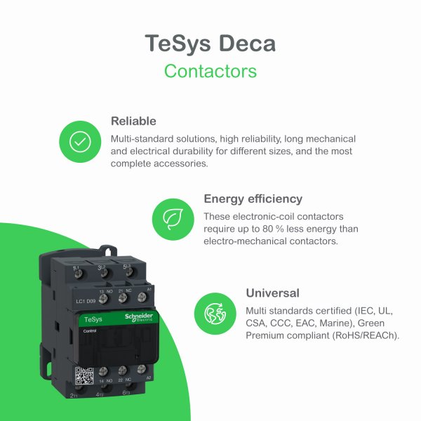 LC1D25M7 Контактор TeSys D 3Р 25A катушка 220В 1NO+1NC Schneider