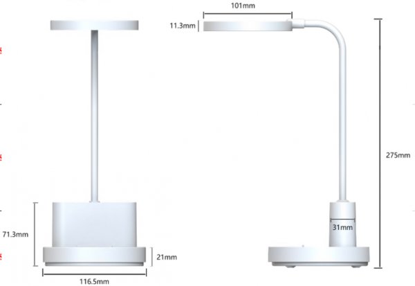 Настольная LED лампа аккумуляторная Ridy-R6-PWR 6Вт белая 000059888