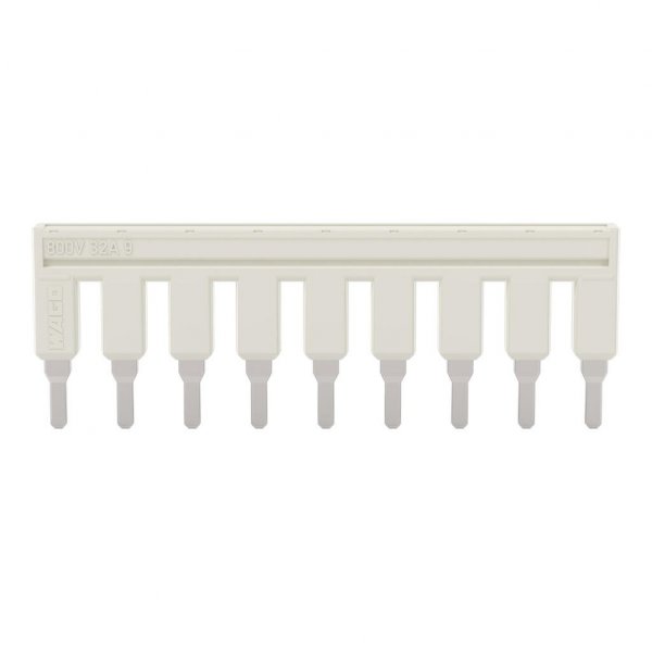 Изолированная гребенчатая перемычка Wago 2004-409 на 9 контактов 32 А (светло-серая)