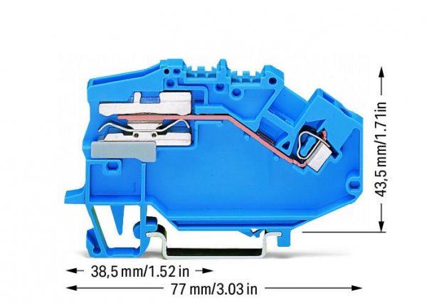 N клема, що розмикається Wago 780-613 2,5мм² (синя)