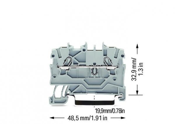 Двоконтактна клема Wago 2000-1201 Topjob S 1,0мм² (сіра)