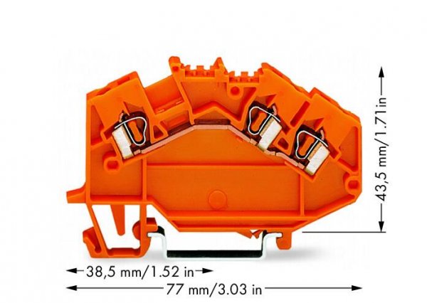 Клема Wago 780-654 TS 35 (оранжевая)