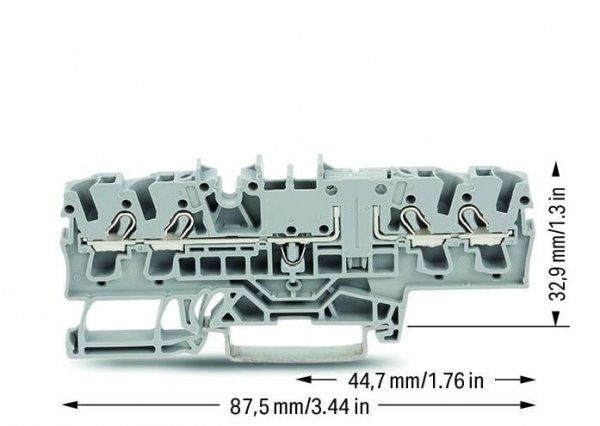 Проходная клемма Wago 2002-1801 Topjob S (серая)