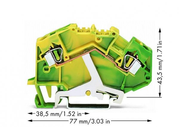 Клемма заземления Wago 781-607 4 мм² (желто-зеленая)